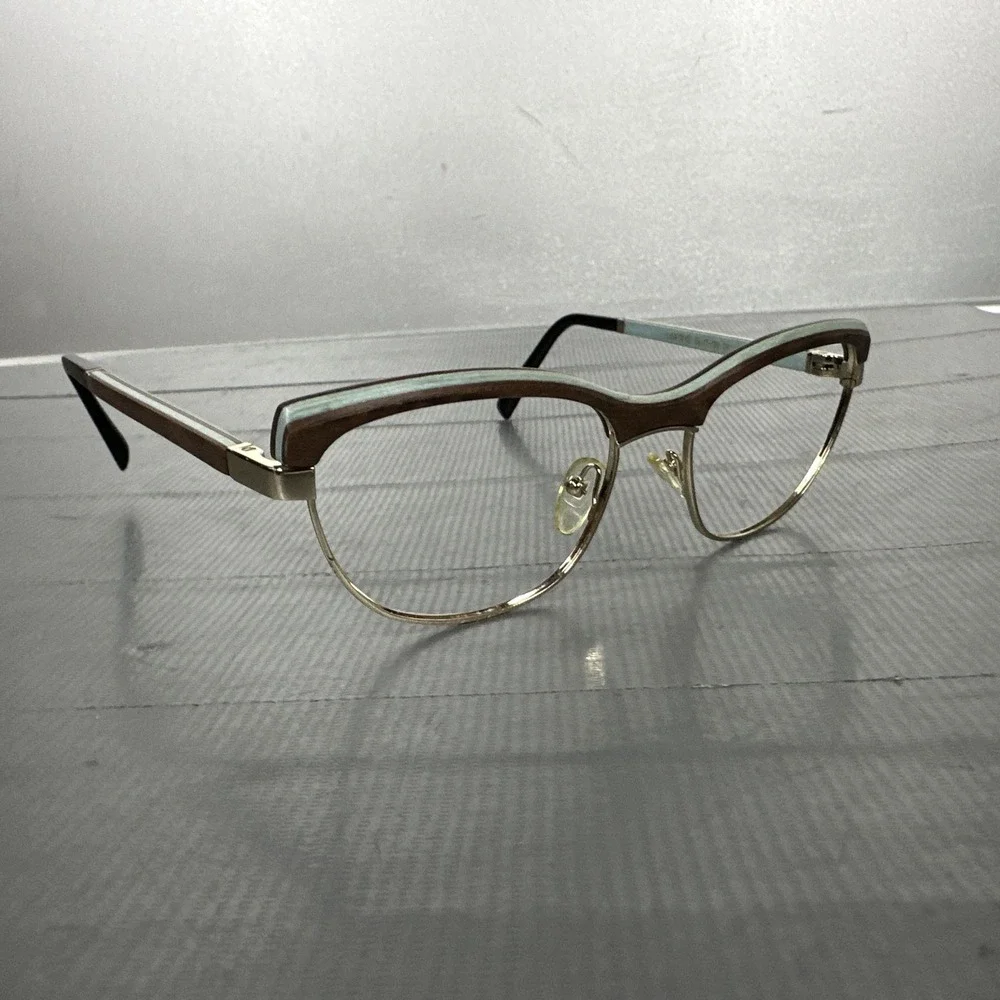 GOLD & WOOD Lisa 01 02 54/17/130 LIGHT BROWN Green EYEGLASS FRAME